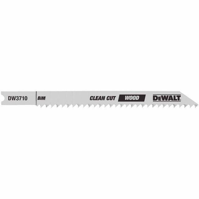 DeWalt DW3710-5 4" 10 TPI U-Shank Fine Smooth Wood Cutting Cobalt Alloy Steel Jig Saw Blade - 5 Pack