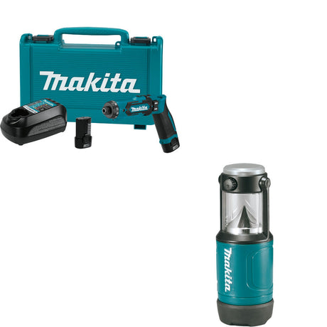 Makita DF012DSE 7.2V Hex Driver-Drill W/ FREE ML102 12V max Lantern/Flashlight