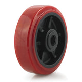 DH Casters C-MHD6DPRR 6" Heavy Duty Non-Marking Polyurethane Wheel Centered Hub 1/2" ID Spanner