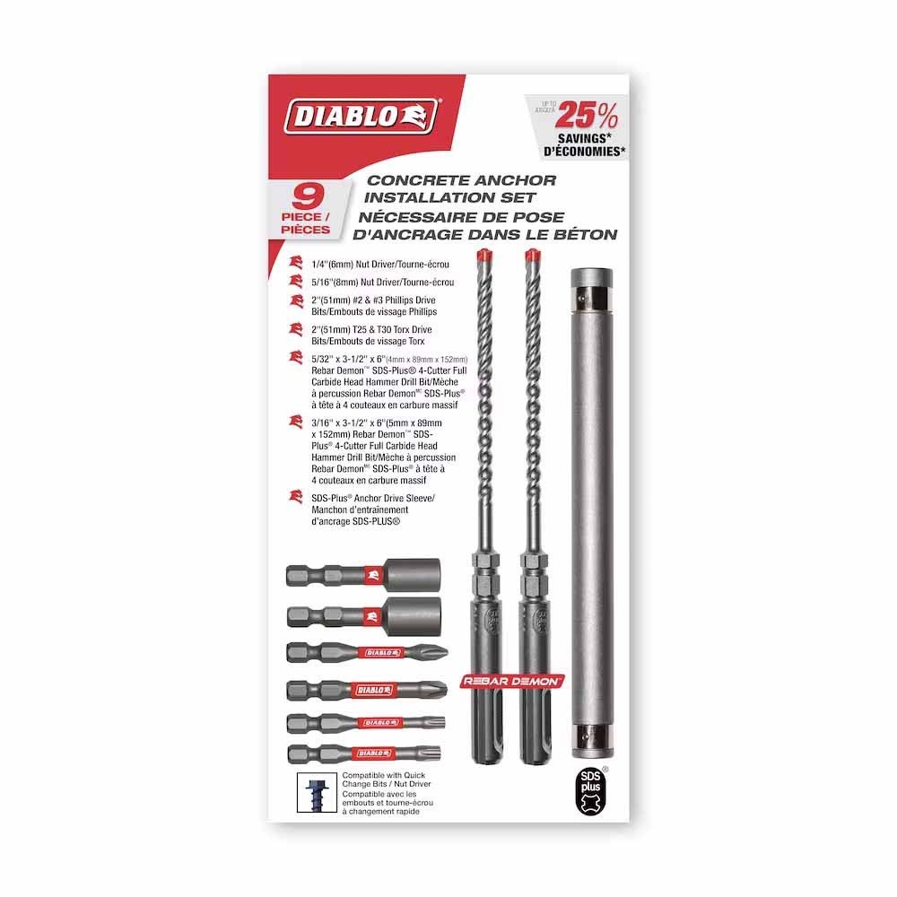 Diablo DMAPL9910-S9 9pc Concrete Anchor Drive Installation Set - 2