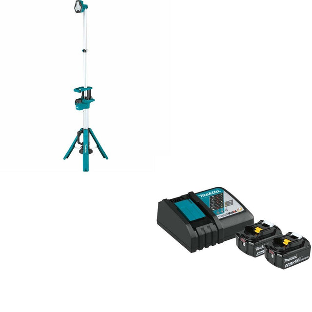 Makita DML813 18V LXT Lithium-Ion Cordless Tower Work Light, Light Only W/ BL1840BDC2X Battery