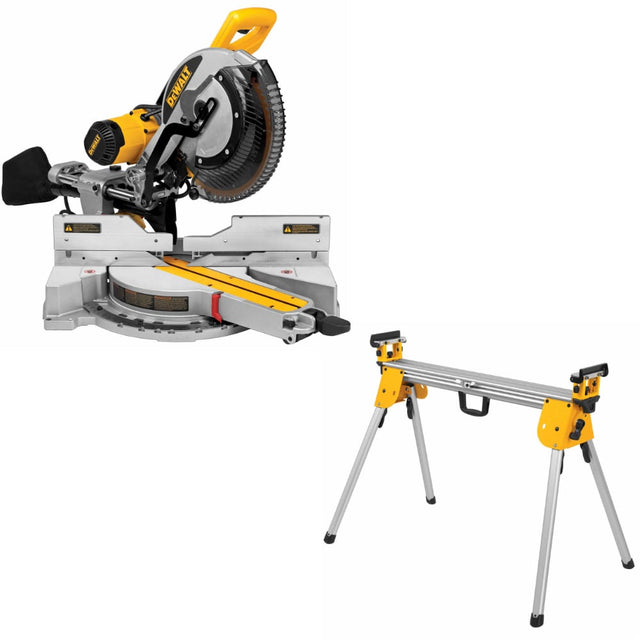 DeWalt DWS780 12" Double Bevel Miter Saw W/ DWX724 Compact Miter Saw Stand