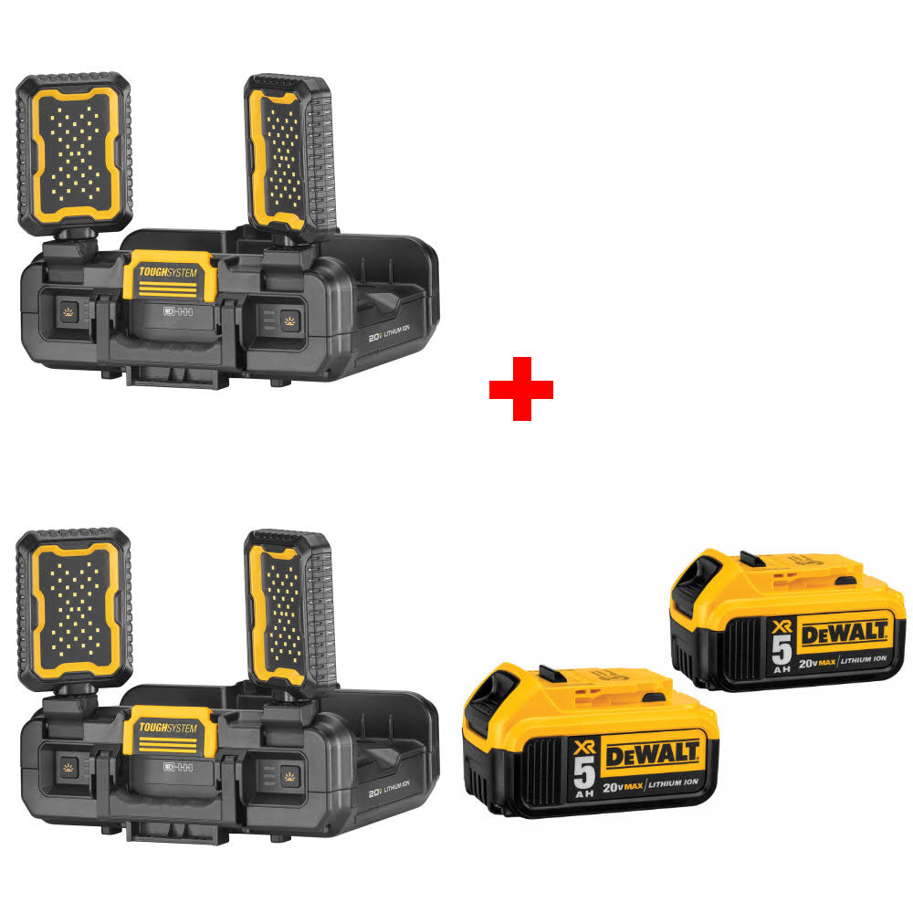 DeWalt DWST08062 20V Max Work Light-2 Pack W/ FREE DCB205-2 20V MAX Battery-2Pk