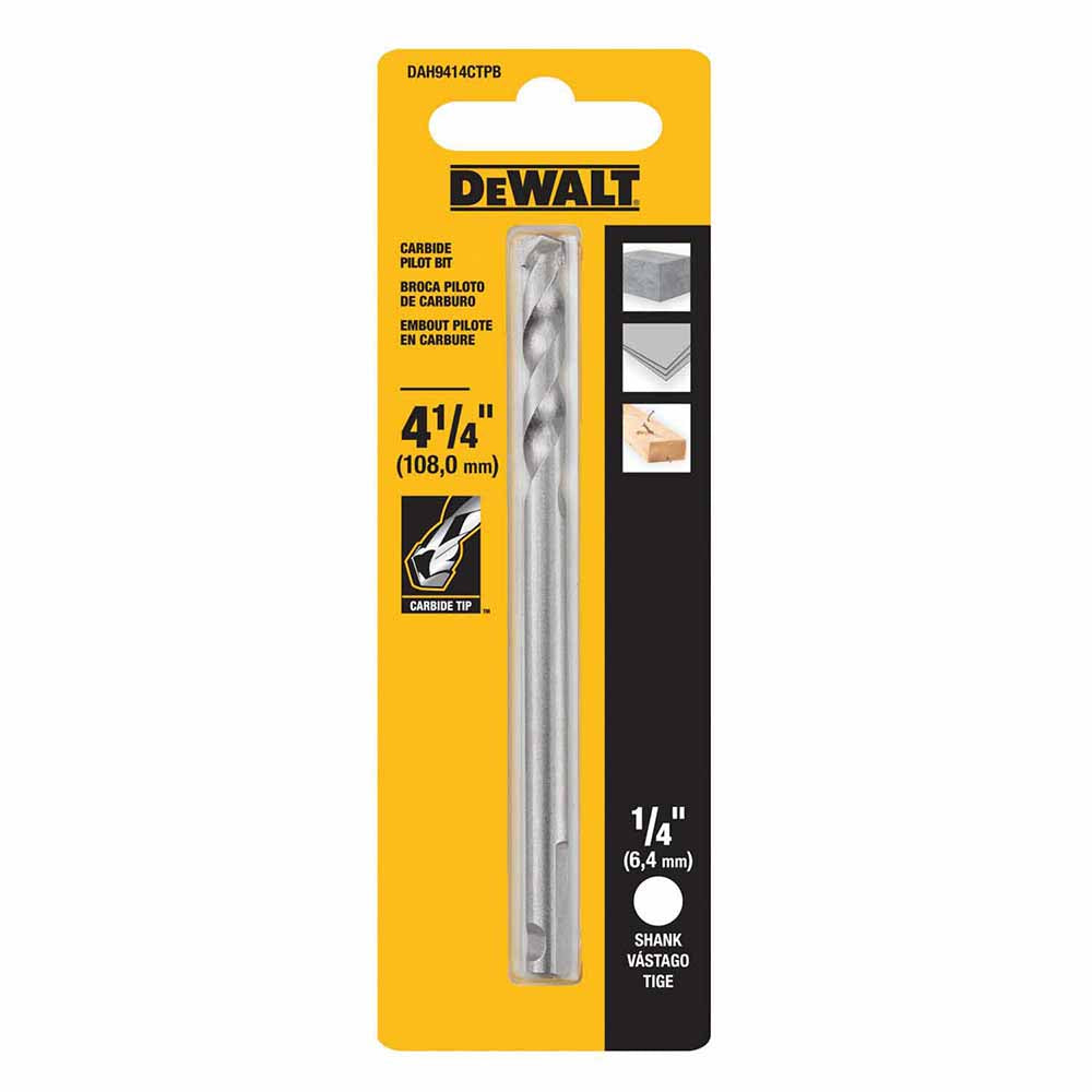 DeWalt DAH9414CTPB Carbide Tipped Hole Saw Pilot Drills 4-1/4" - 3