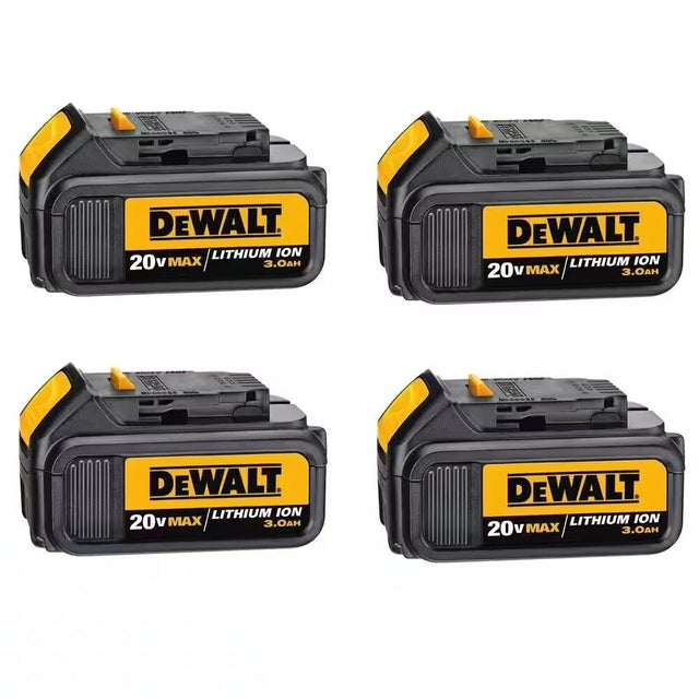 DeWalt DCB200-4 20-Volt MAX Lithium-Ion Premium Battery Pack 3.0 Ah (4-Pack)