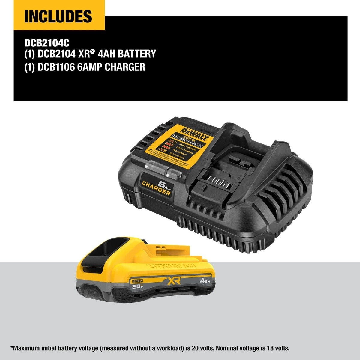 DeWalt DCB2104C 20V MAX XR POWERPACK 4Ah Battery and Charger Kit - 2