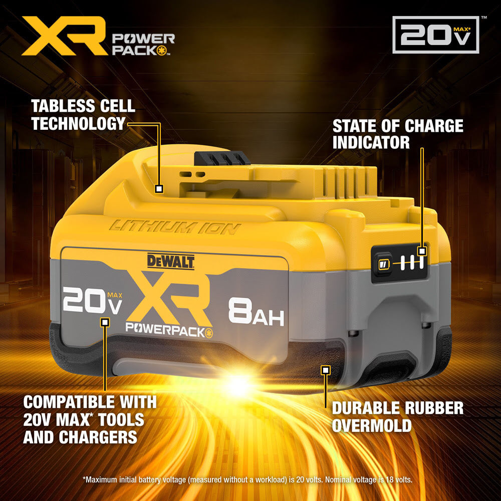 DeWalt DCB2108 20V MAX XR POWERPACK 8.0Ah Battery - 2