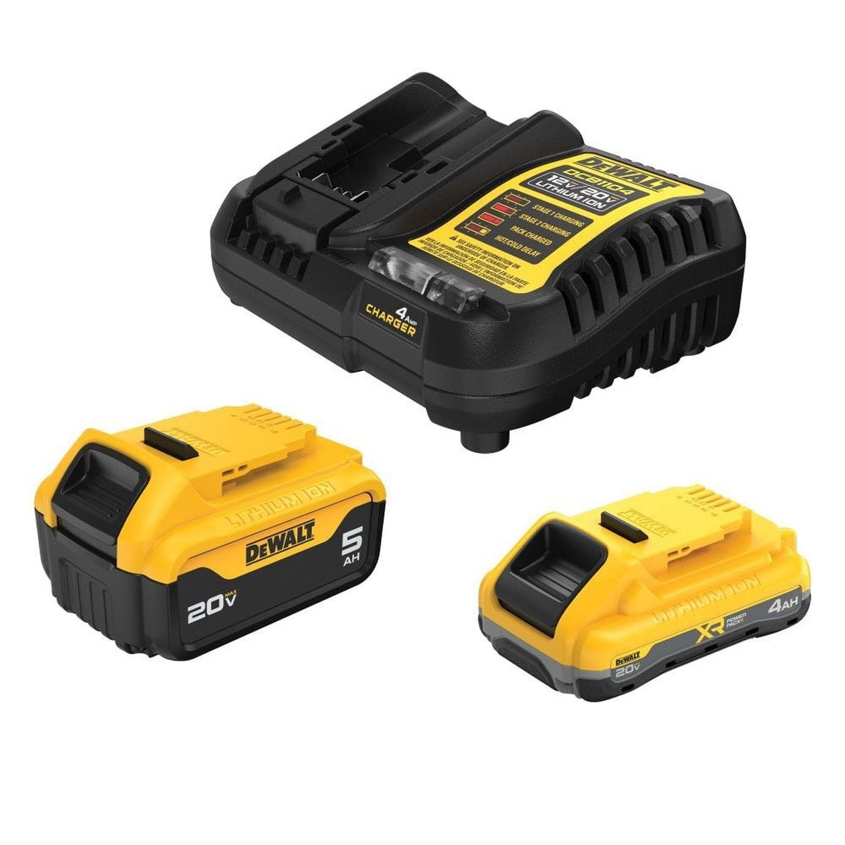 DeWalt DCB245-2C 20V MAX Starter Kit 4.0Ah and 5.0Ah Batteries with Charger (2 Batteries, 1 Charger)