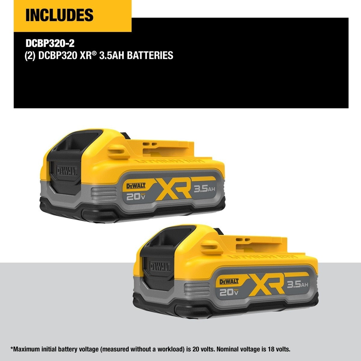 DeWalt DCBP320-2 20V MAX* XR POWERSTACK 3.5Ah Battery Kit - 6