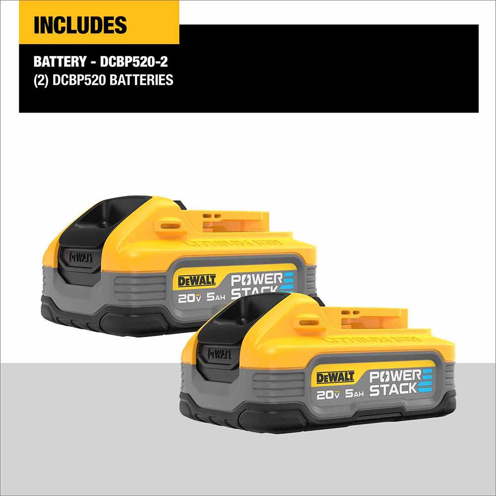 DeWalt DCBP520-2 20V Max PowerStack 5Ah Battery 2-Pack - 11