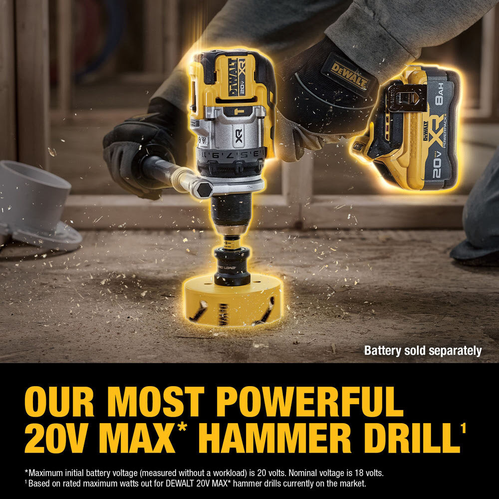 DeWalt DCD1007B 20V MAX XR Brushless Cordless 1/2 in. Hammer Drill (Tool Only) - 12