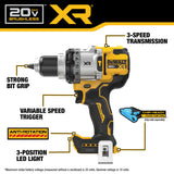 DeWalt DCD1007WW1 20V MAX XR Brushless Cordless 1/2 in. Hammer Drill Kit - 2