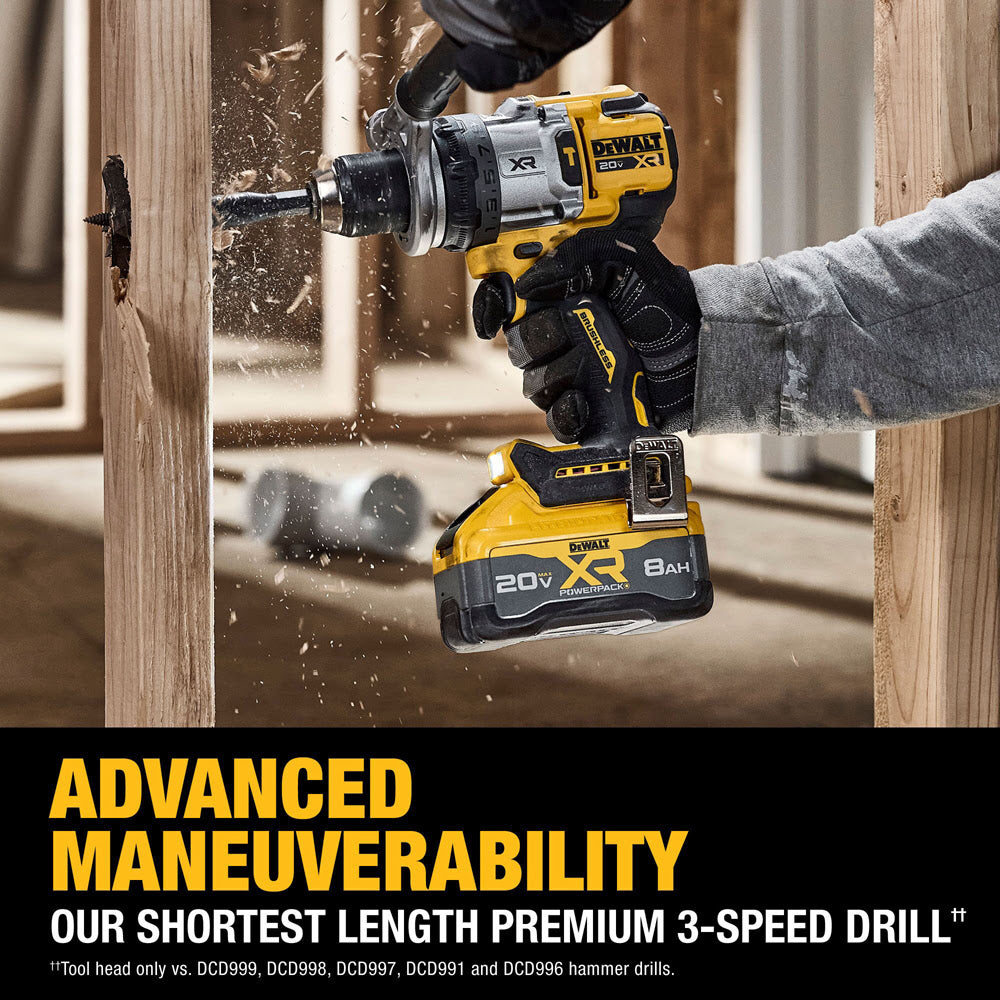 DeWalt DCD1007WW1 20V MAX XR Brushless Cordless 1/2 in. Hammer Drill Kit - 12