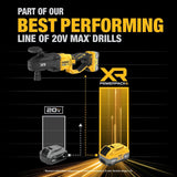 DeWalt DCD447WW1 20V Max* XR Brushless Cordless 7/16" Quick Change Compact Stud & Joist Drill Kit with XR POWERPACK - 7