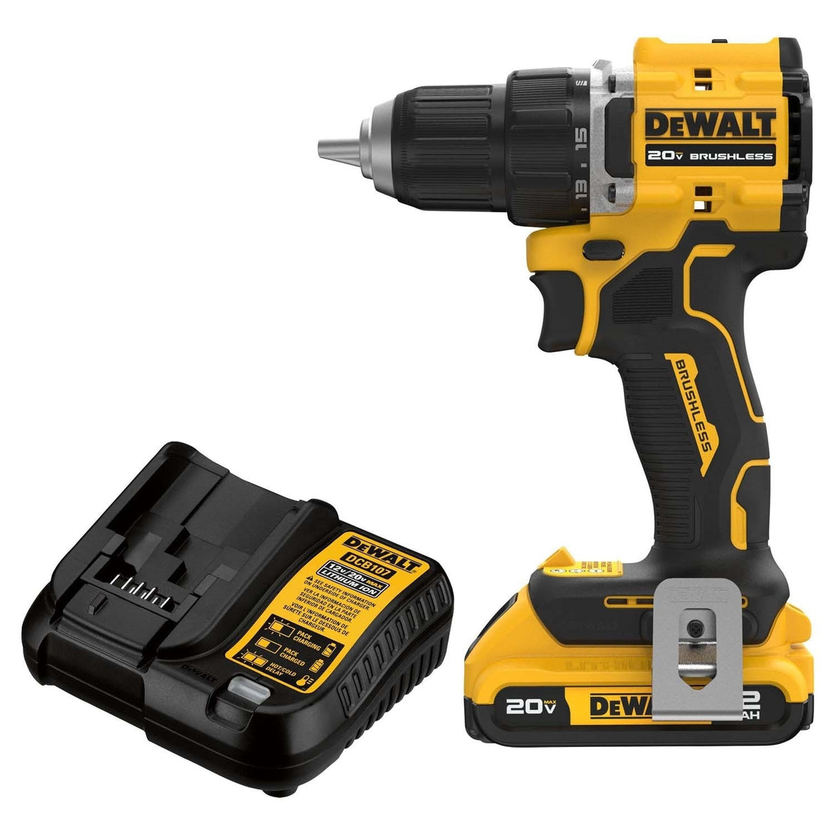 DeWalt DCD794D1 ATOMIC COMPACT SERIES 20V MAX Brushless Cordless 1/2 in. Drill/Driver Kit