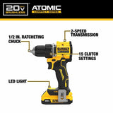 DeWalt DCD794D1 ATOMIC COMPACT SERIES 20V MAX Brushless Cordless 1/2 in. Drill/Driver Kit - 2