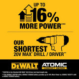 DeWalt DCD794D1 ATOMIC COMPACT SERIES 20V MAX Brushless Cordless 1/2 in. Drill/Driver Kit - 10