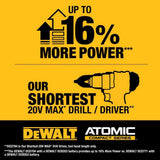 DeWalt DCD794D1 ATOMIC COMPACT SERIES 20V MAX Brushless Cordless 1/2 in. Drill/Driver Kit - 8