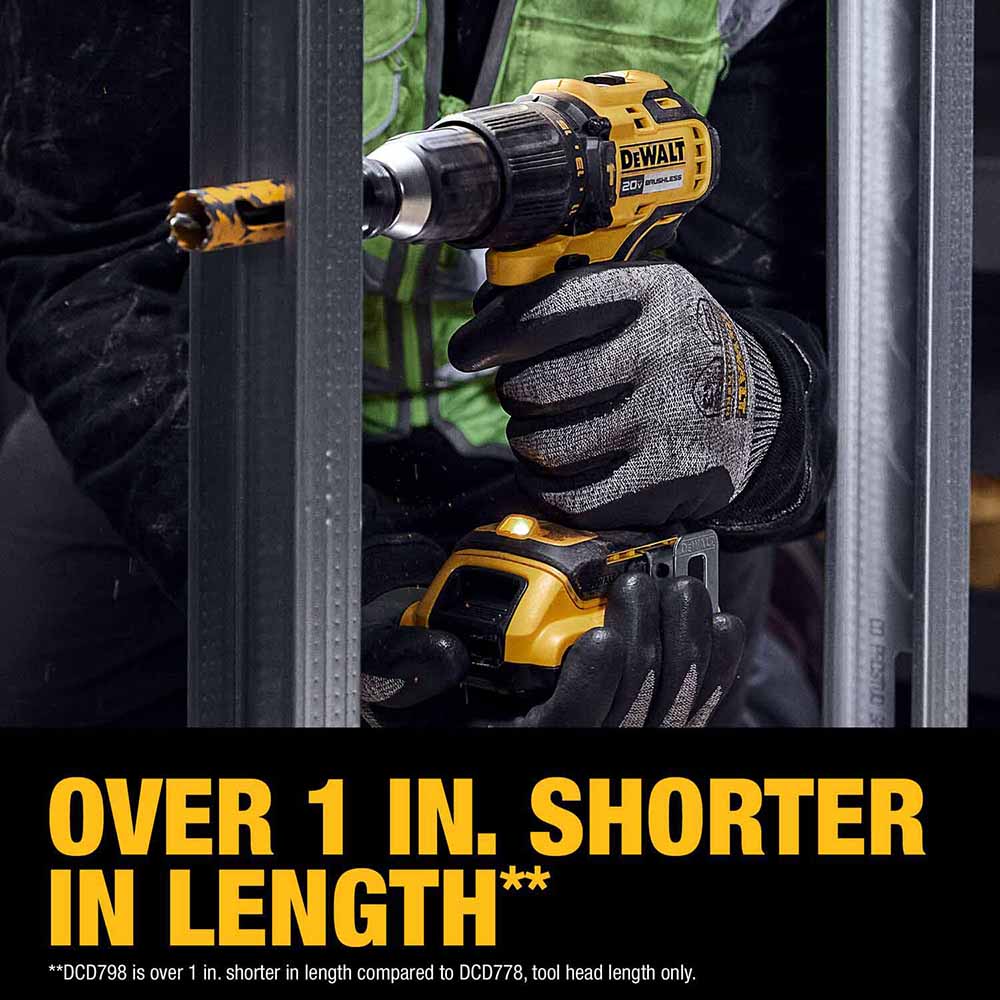 DeWalt DCD798D1 20V MAX Brushless Cordless 1/2 in. Hammer Drill Kit - 9