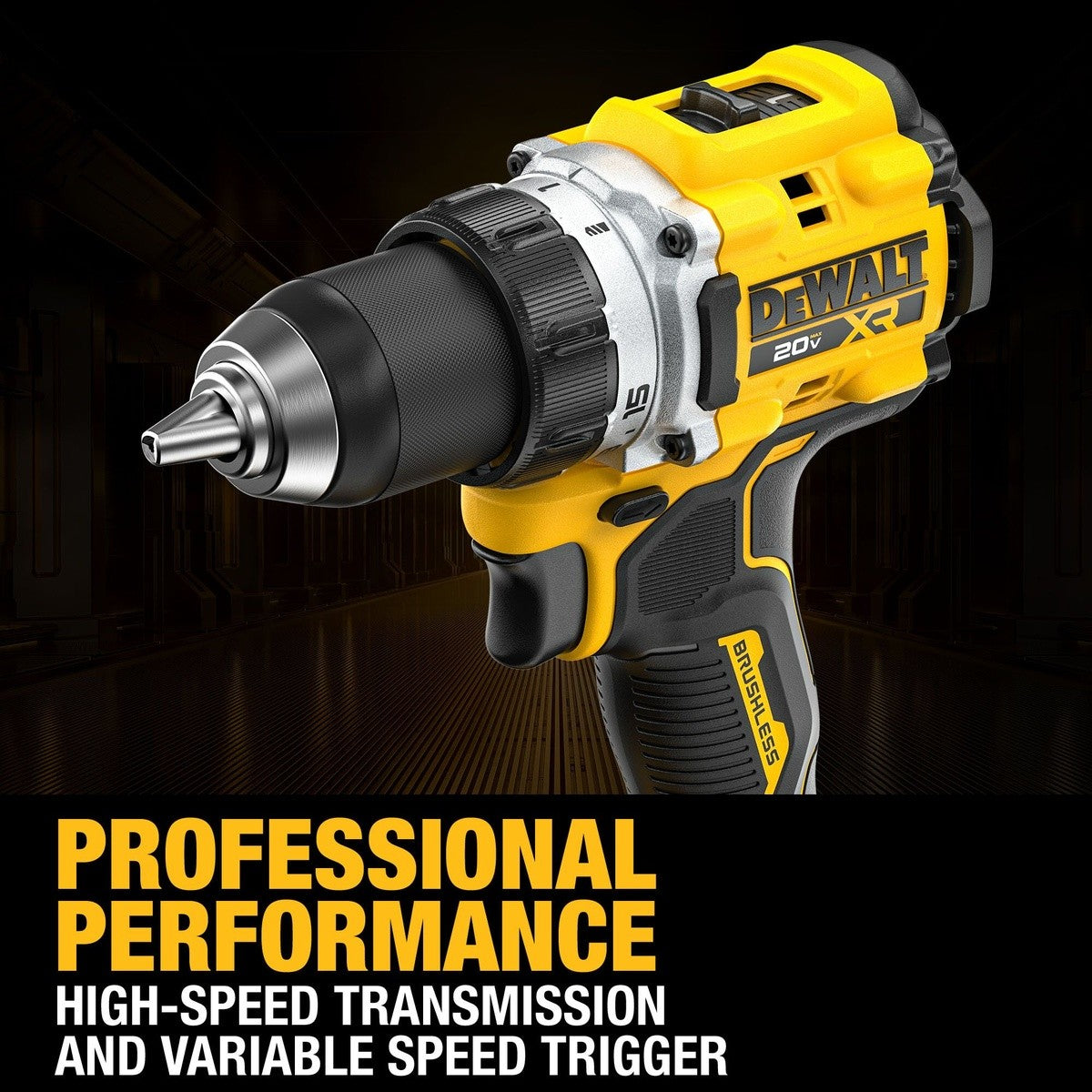 DeWalt DCD801H1 20V MAX XR 1-2" Brushless Cordless Drill Driver Kit with 5Ah POWERSTACK Battery (1 Battery) - 10