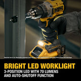 DeWalt DCD801QQ2 20V MAX XR Brushless Cordless 1/2 in. Drill/Driver Kit with POWERPACK Batteries - 12