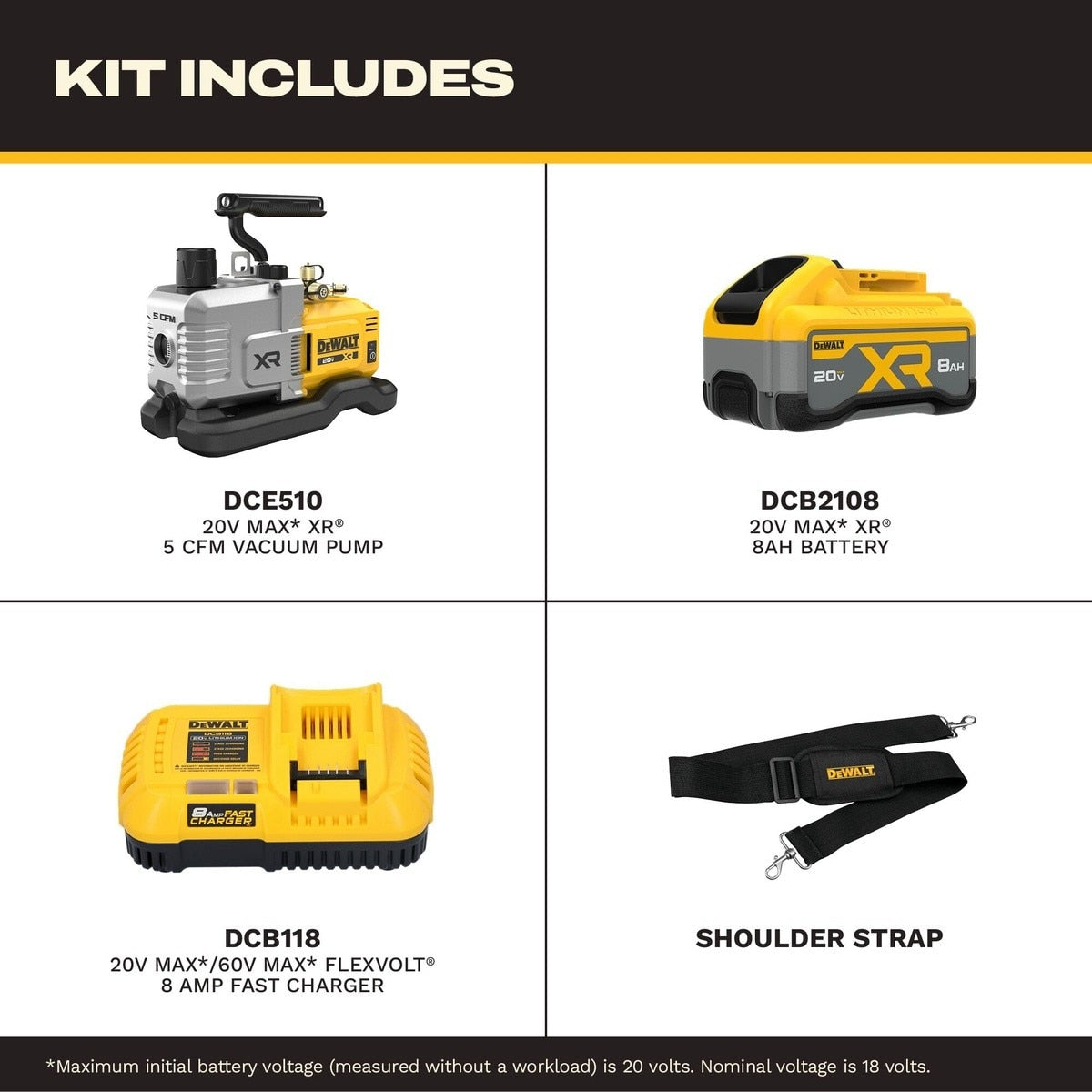 DeWalt DCE510WW1 20V MAX XR 5 CFM Cordless Vacuum Pump Kit - 5