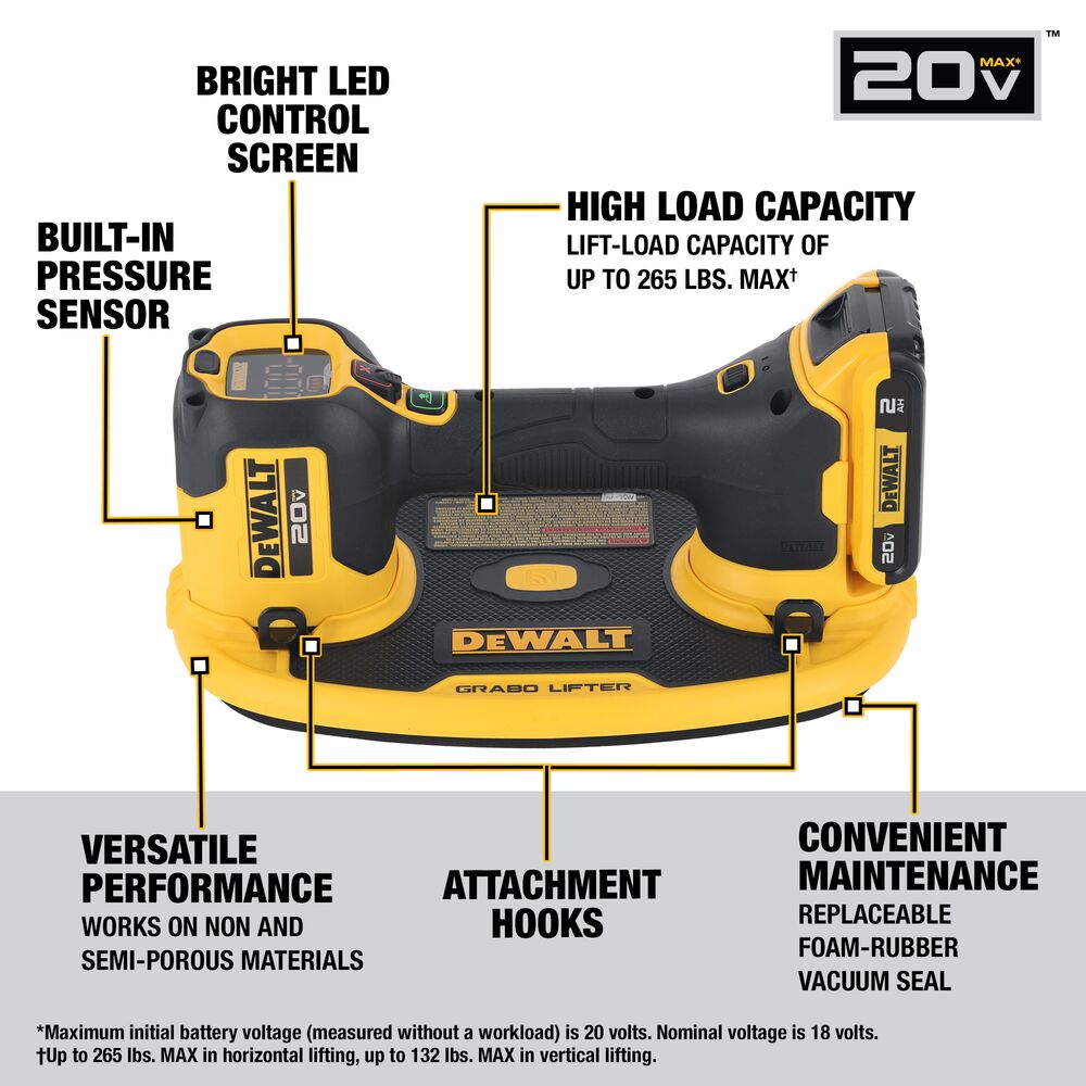 DeWalt DCE592D1 20V MAX GRABO Lifter Kit - 2