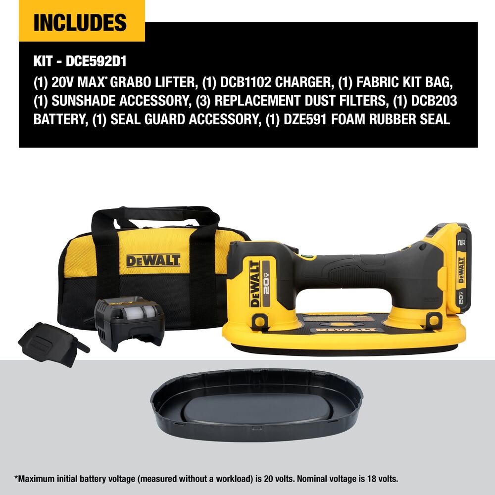 DeWalt DCE592D1 20V MAX GRABO Lifter Kit - 7