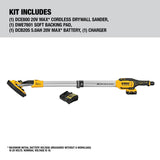 DeWalt DCE800P1 20V Max Brushless Cordless Drywall Sander Kit with Telescoping Shaft and Wireless Tool Control (5Ah Battery, Charger) - 3