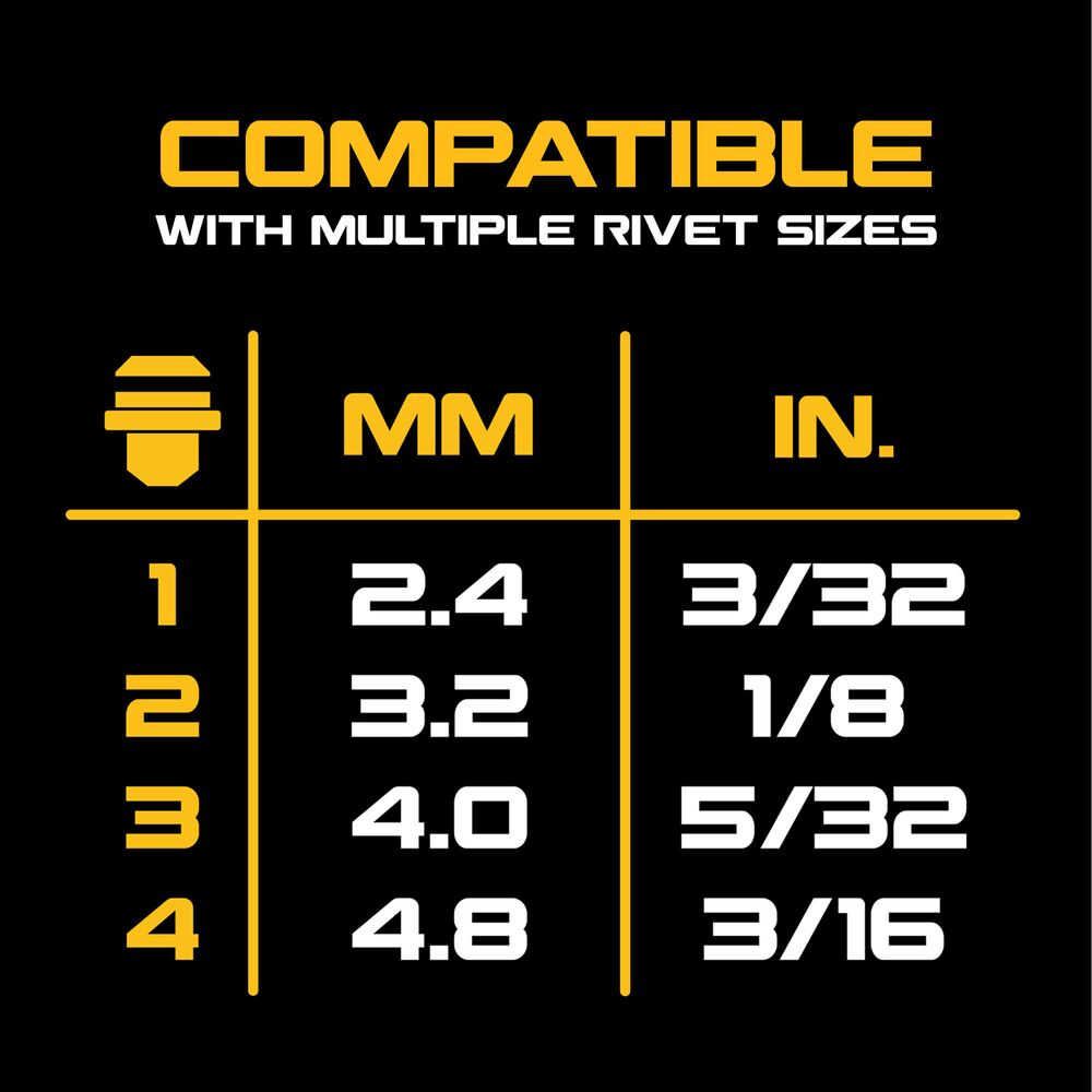 DeWalt DCF403B 20V MAX XR Brushless Cordless 3/16" Rivet Tool (Tool Only) - 12