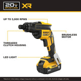 DeWalt DCF624P1 20V MAX XR Cordless Screw Gun Kit with Threaded Clutch Housing and 5Ah Battery - 2