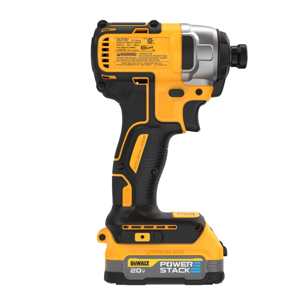 DeWalt DCF787E1 20V MAX 1/4" Impact Driver Kit with POWERSTACK Compact Battery - 5