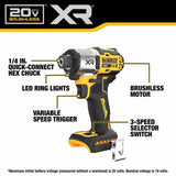 DeWalt DCF845P1 20V MAX XR 1/4 in. 3-Speed Impact Driver Kit - 2