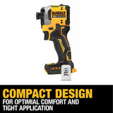 DeWalt DCF850E1 20V Max Atomic 1/4" Brushless Cordless 3-Speed Impact Driver Kit - 3