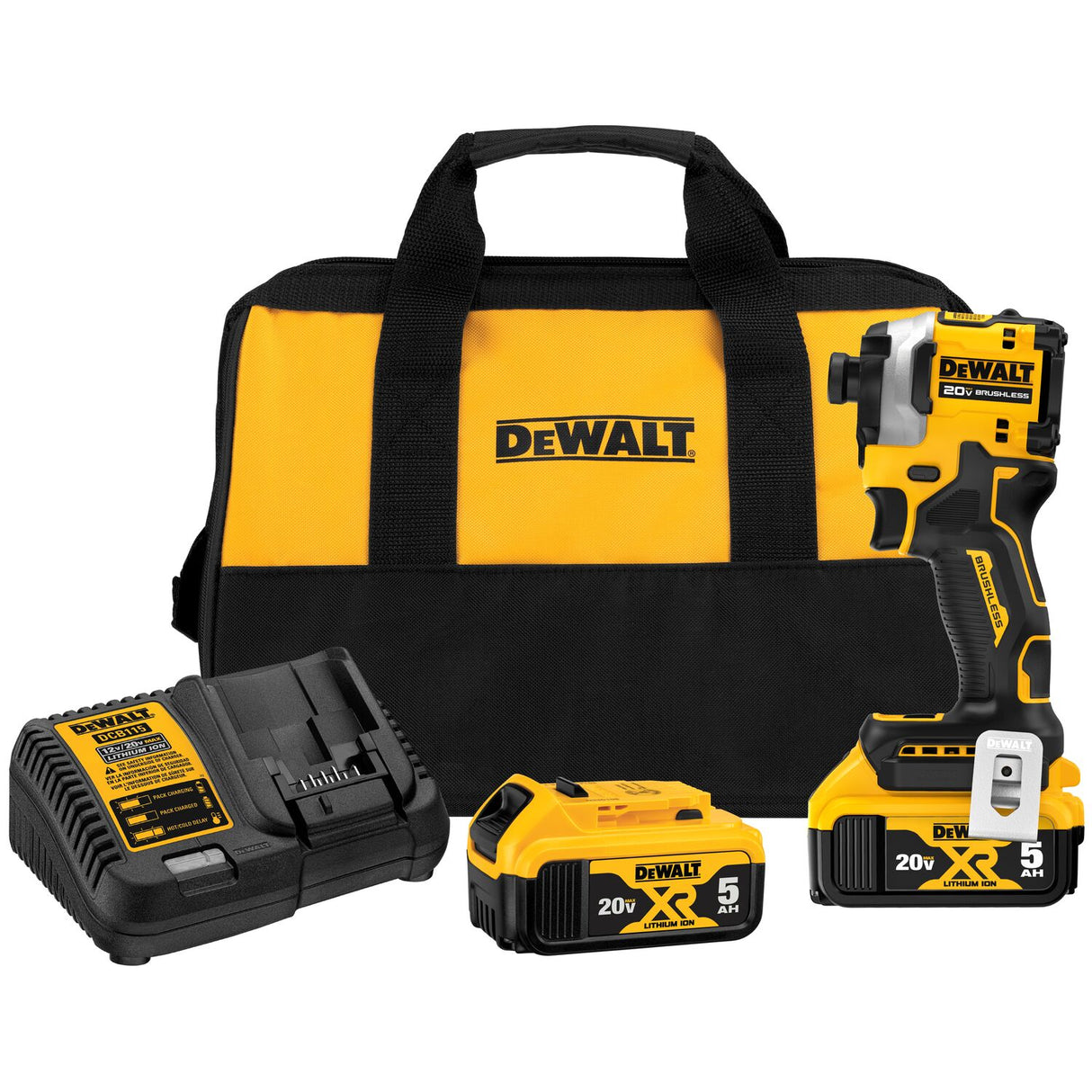 DeWalt DCF850P2 ATOMIC 20V MAX* 1/4 in. Brushless Cordless 3-Speed Impact Driver Kit (2 Batteries)