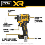 DeWalt DCF860WW1 20V MAX XR 3-Speed 1/4" High Torque Impact Driver Kit - 2