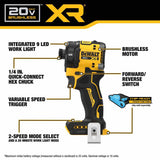 DeWalt DCF870E1 20V MAX XR Brushless Cordless 1/4 in. Quiet Hydraulic Impact Driver Kit - 2