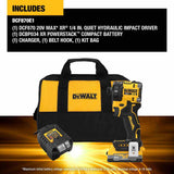 DeWalt DCF870E1 20V MAX XR Brushless Cordless 1/4 in. Quiet Hydraulic Impact Driver Kit - 8