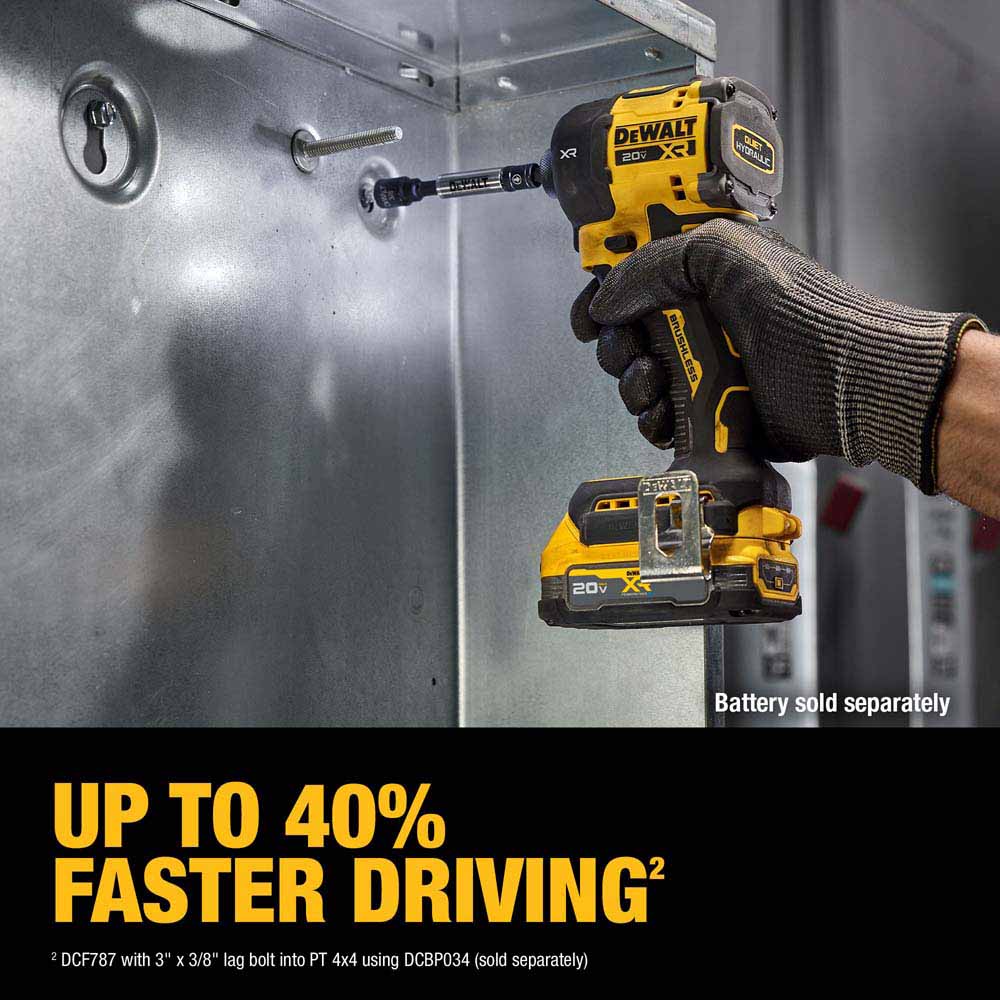 DeWalt DCF870E1 20V MAX XR Brushless Cordless 1/4 in. Quiet Hydraulic Impact Driver Kit - 10