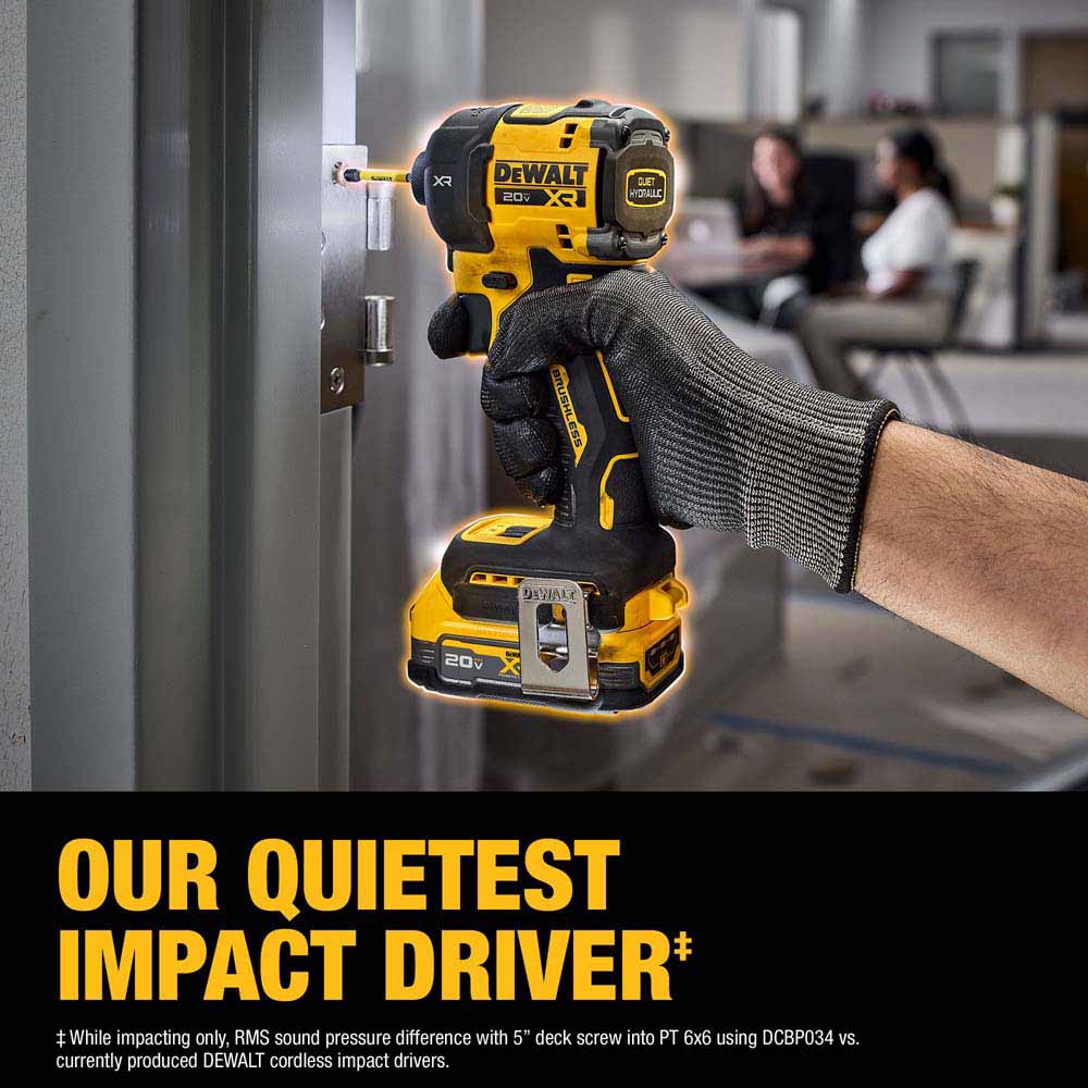 DeWalt DCF870E1 20V MAX XR Brushless Cordless 1/4 in. Quiet Hydraulic Impact Driver Kit - 12