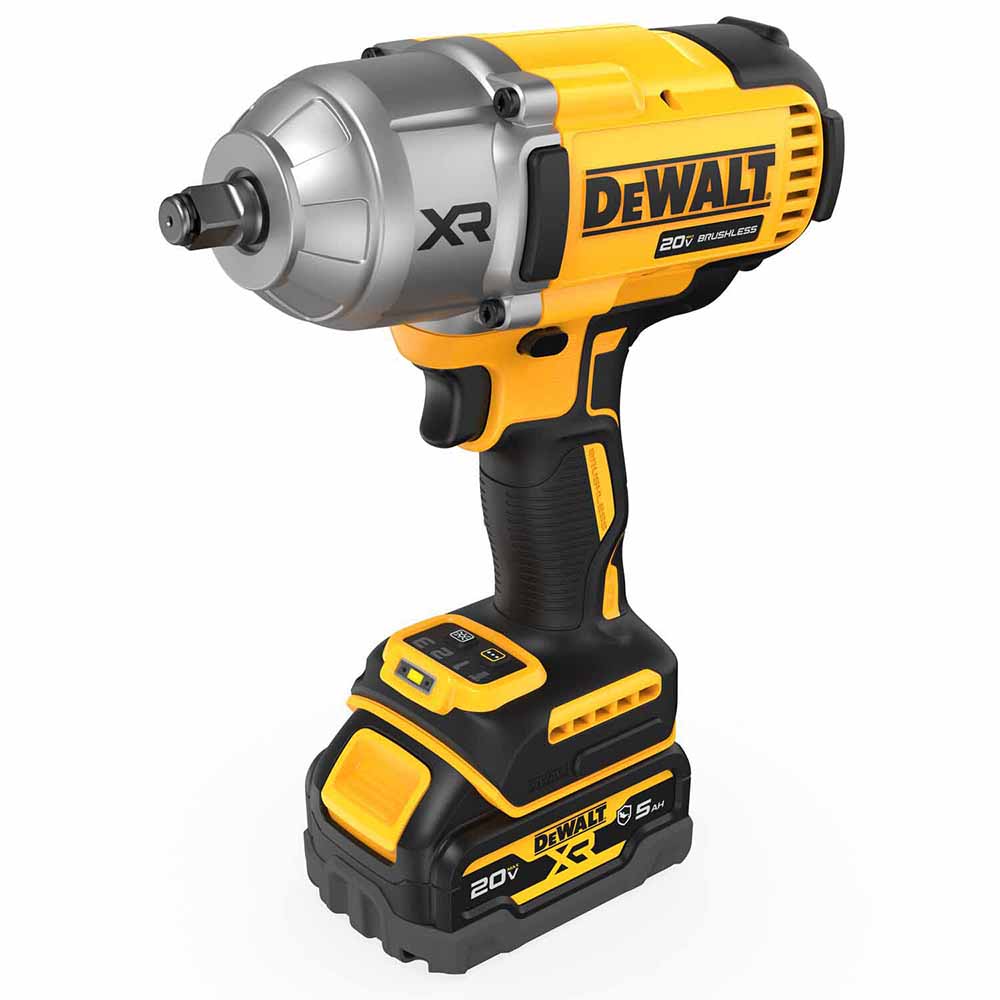 DeWalt DCF900GP2 20V MAX* XR 1/2 In. High Torque Impact Wrench with Hog Ring Anvil with (2) Oil-Resistant 5.0 Ah Batteries and Charger Kit - 4