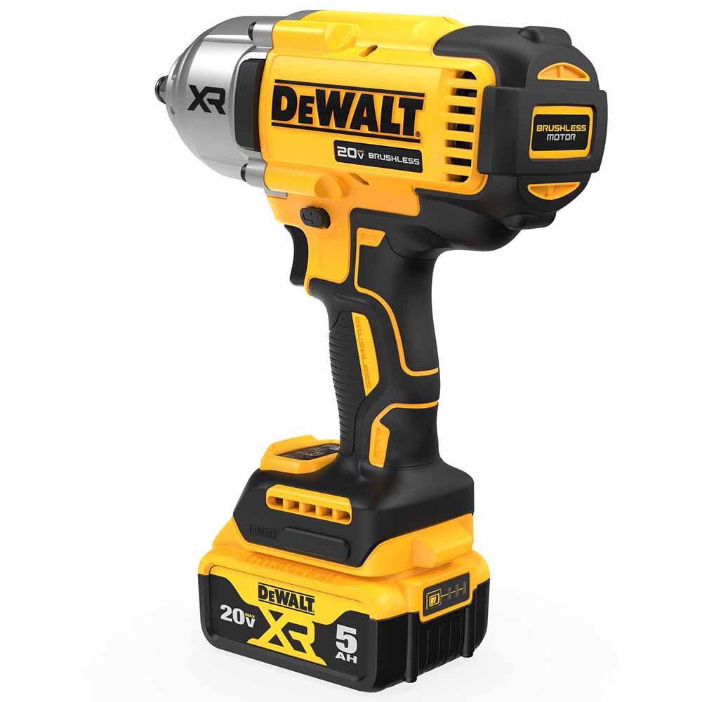 DeWalt DCF900P1 20V MAX XR 1/2-In High Torque Impact Wrench with Hog Ring Anvil with (1) 5.0 Ah Battery and Charger Kit - 6