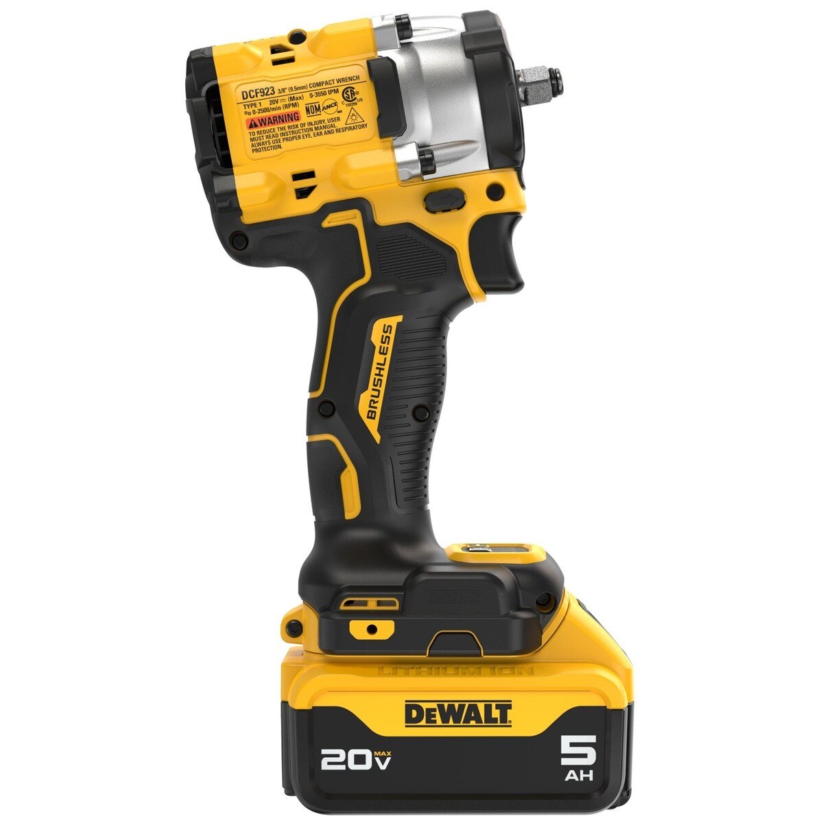 DeWalt DCF923P1 ATOMIC 20V MAX 3/8" Cordless Impact Wrench With Hog Ring Anvil Kit - 4