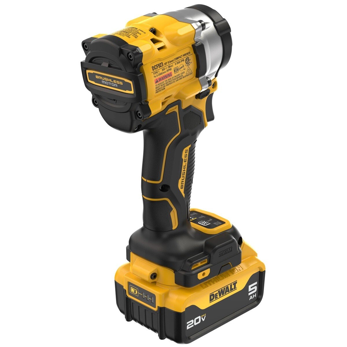 DeWalt DCF923P1 ATOMIC 20V MAX 3/8" Cordless Impact Wrench With Hog Ring Anvil Kit - 5
