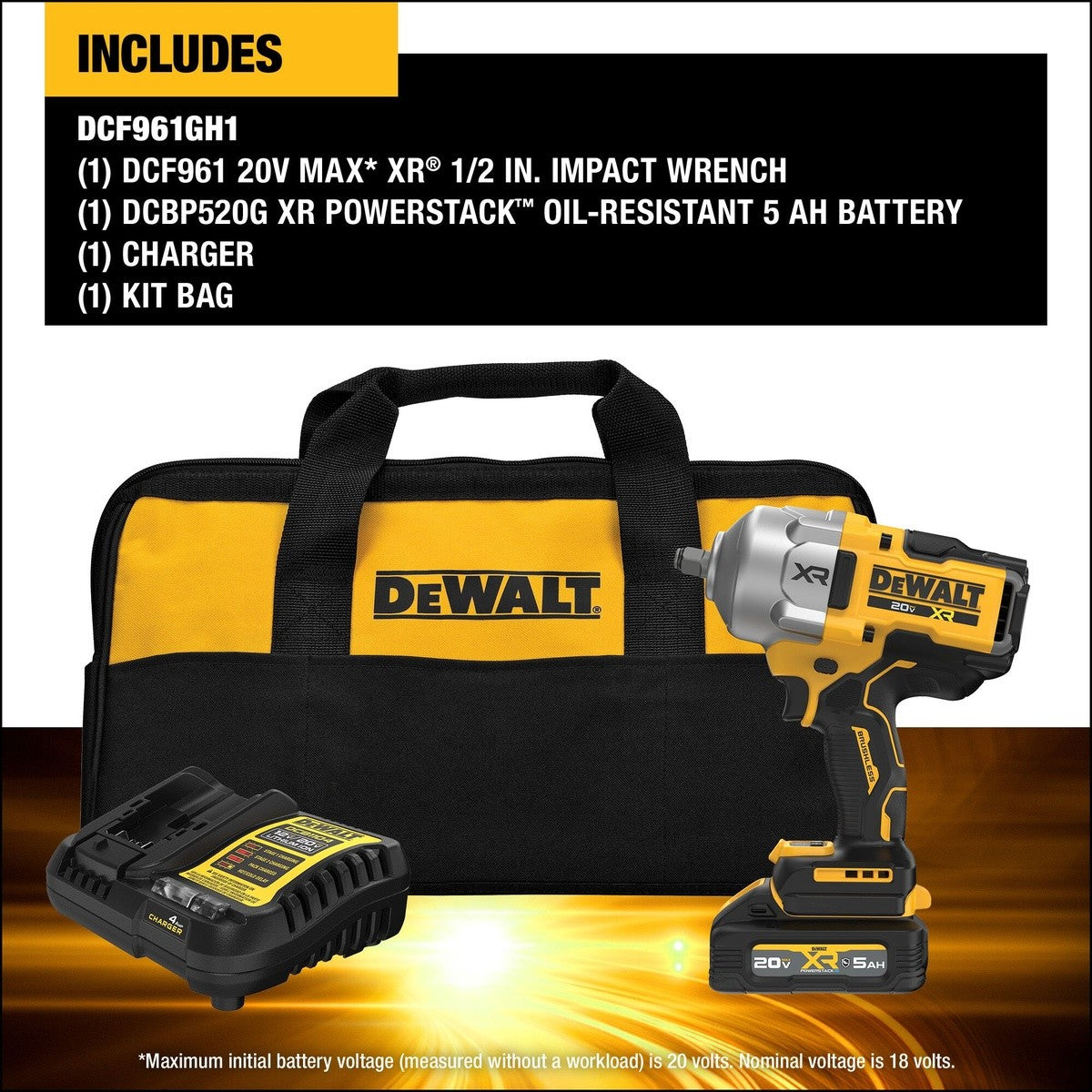 DeWalt DCF961GH1 Shell 20V 1/2 High Torque IW W/ 5AH POW - 5