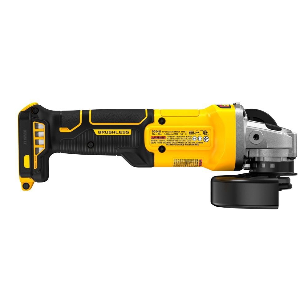 DeWalt DCG407B 20V MAX Brushless Cordless 4 1/2 in. Slide-Switch Grinder (Tool Only) - 2