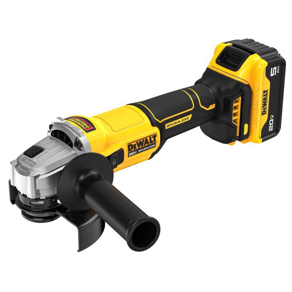 DeWalt DCG407P1 20V MAX Brushless Cordless 4 1/2 in. Slide-Switch Grinder Kit - 5