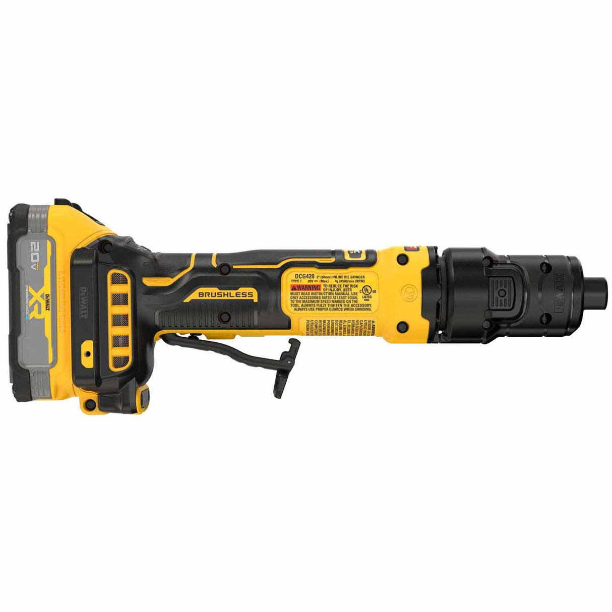 DeWalt DCG420E2 20V MAX* ATOMIC Die Grinder Kit with XR POWERSTACK - 4