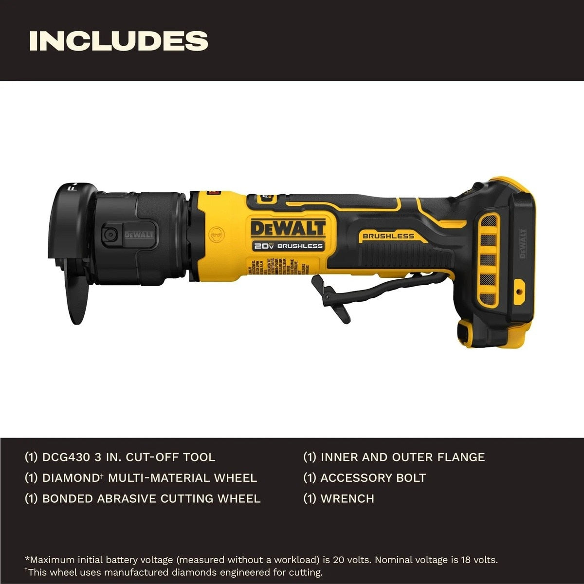 DeWalt DCG430B 20V MAX ATOMIC 3" Brushless Cordless Cut-Off Tool Tool Only - 4