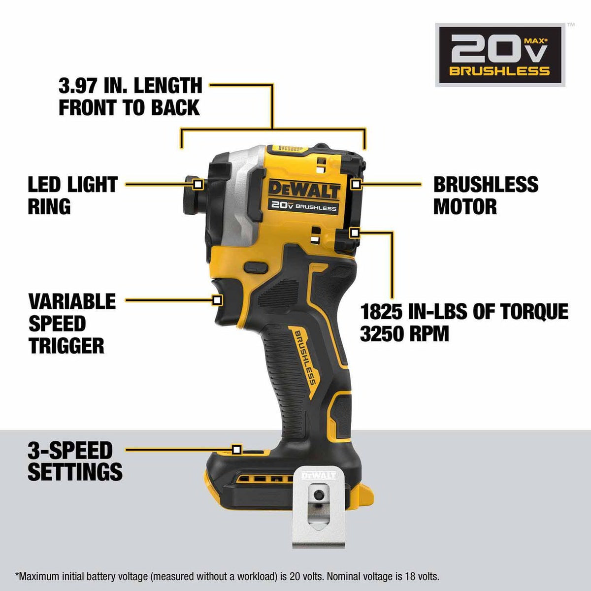 DeWalt DCK200D1P1 20V MAX 2-Tool Hammer Drill/Impact Combo Kit - 3
